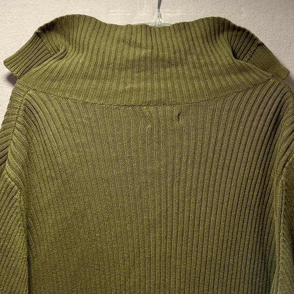 Olive Green, Ribbed Texture, One Button Cardigan by Avenue in 26/28 - Picture 11 of 14
